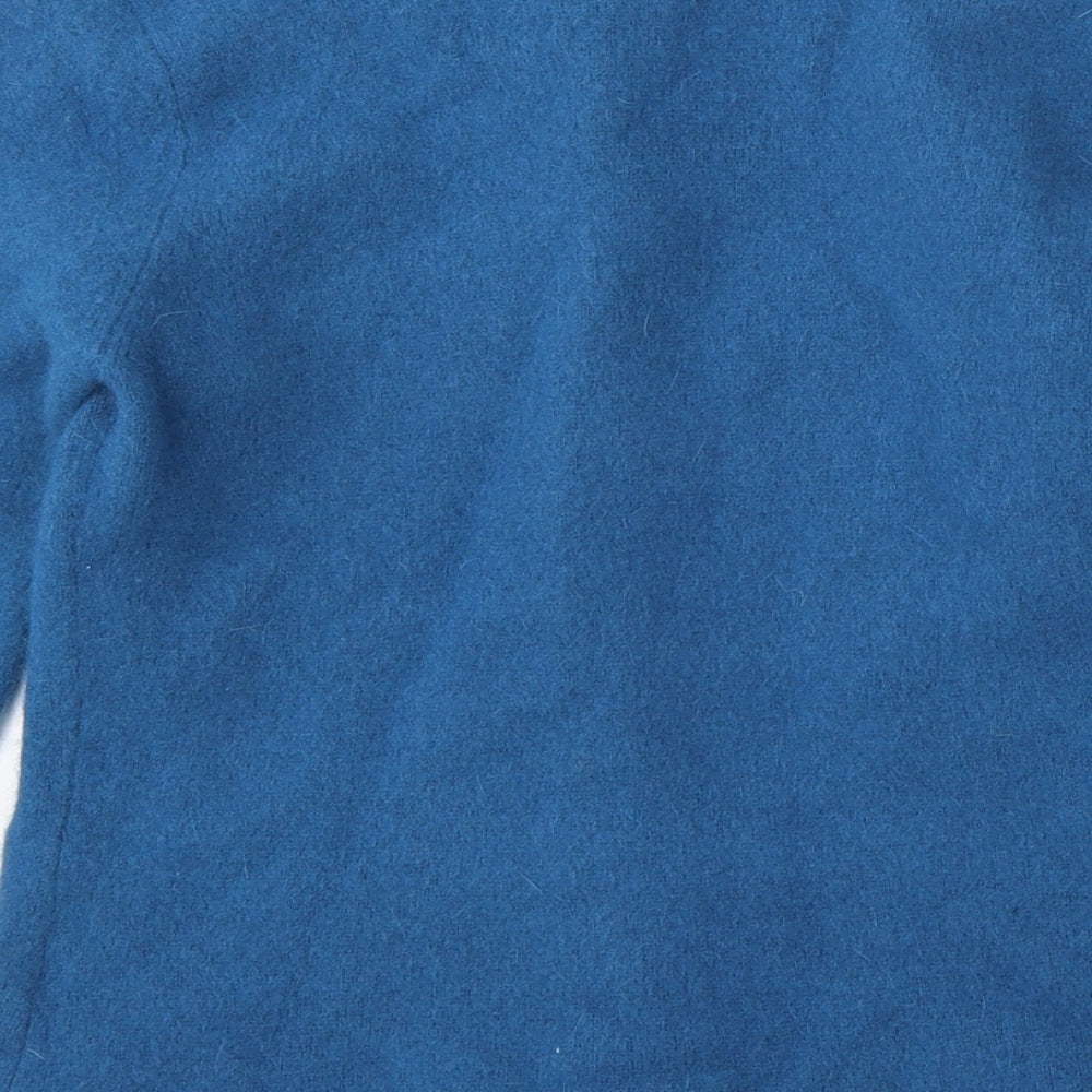 Per Una Womens Blue Round Neck  Wool Cardigan Jumper Size M