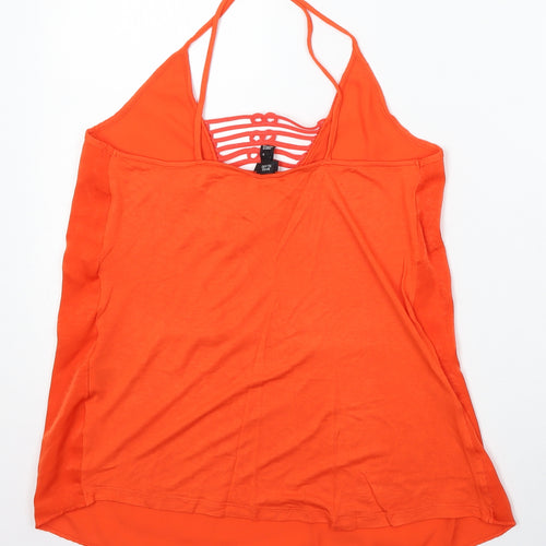 River Island Womens Orange  Viscose Camisole Blouse Size 8 Round Neck