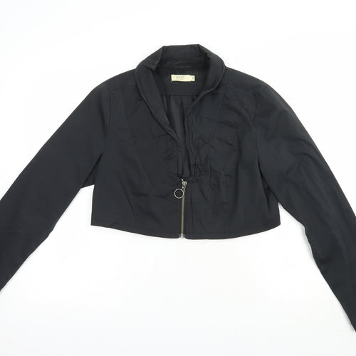 Jensen Womens Black   Jacket  Size 12  Zip - Cropped