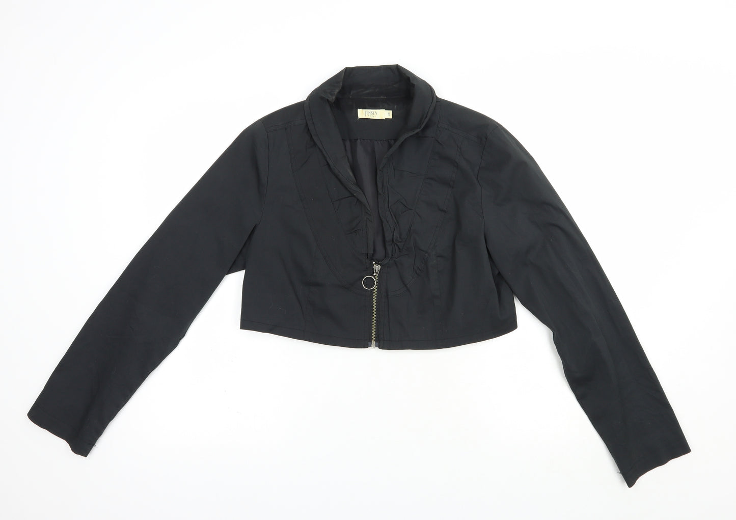 Jensen Womens Black   Jacket  Size 12  Zip - Cropped