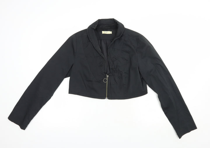 Jensen Womens Black   Jacket  Size 12  Zip - Cropped