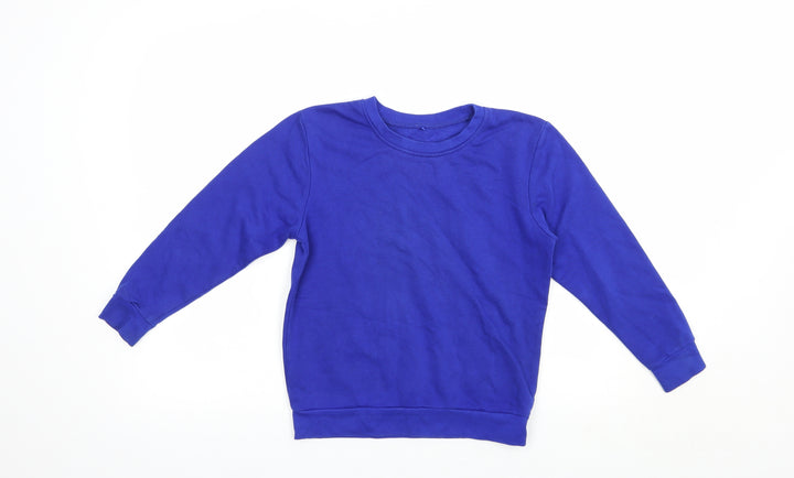 George Boys Blue  Cotton Pullover Sweatshirt Size 7-8 Years  Pullover - Schoolwear