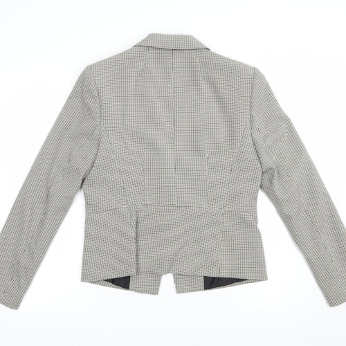 Marks and Spencer Womens Beige Houndstooth  Jacket Blazer Size 10  Button