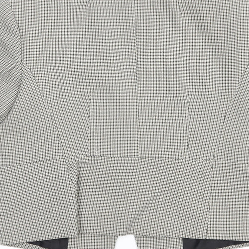 Marks and Spencer Womens Beige Houndstooth  Jacket Blazer Size 10  Button