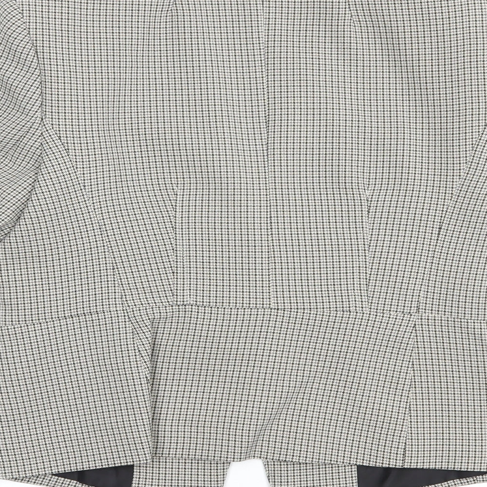 Marks and Spencer Womens Beige Houndstooth  Jacket Blazer Size 10  Button
