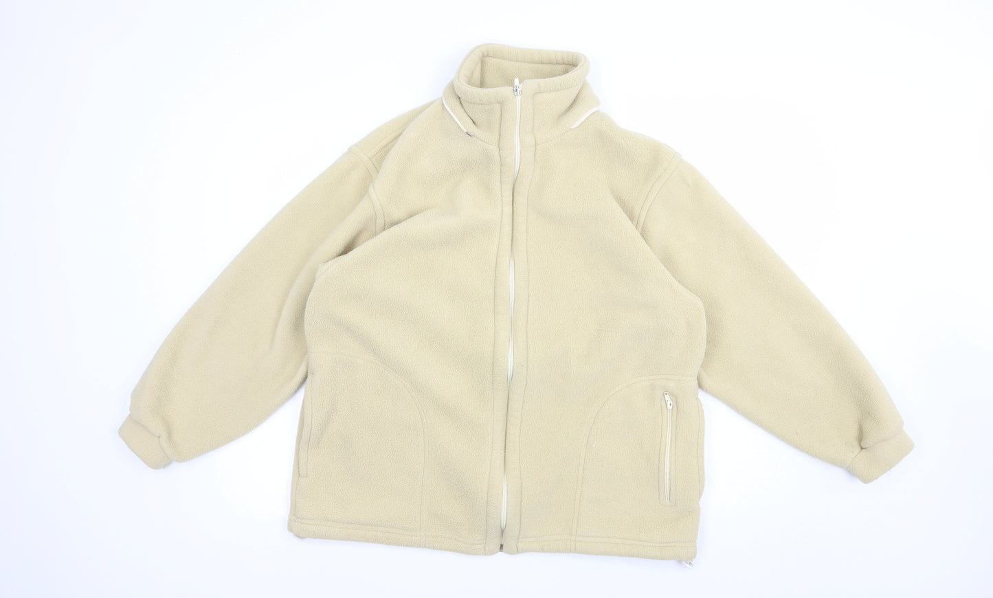 Mardo Womens Beige  Polyester Full Zip Sweatshirt Size M  Zip
