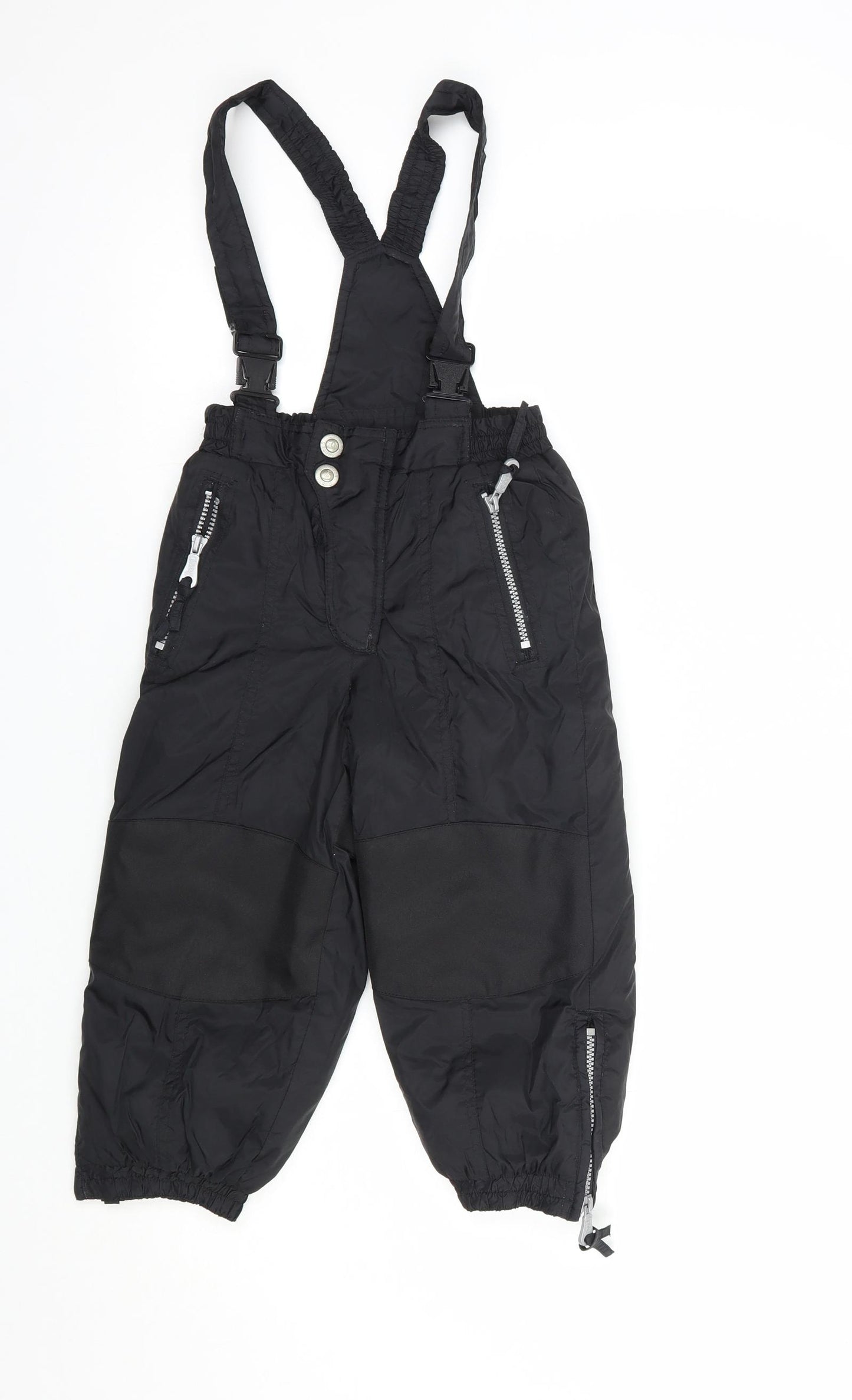 Rodeo Boys Black  Nylon Snow Pants Trousers Size 2-3 Years  Regular Snap