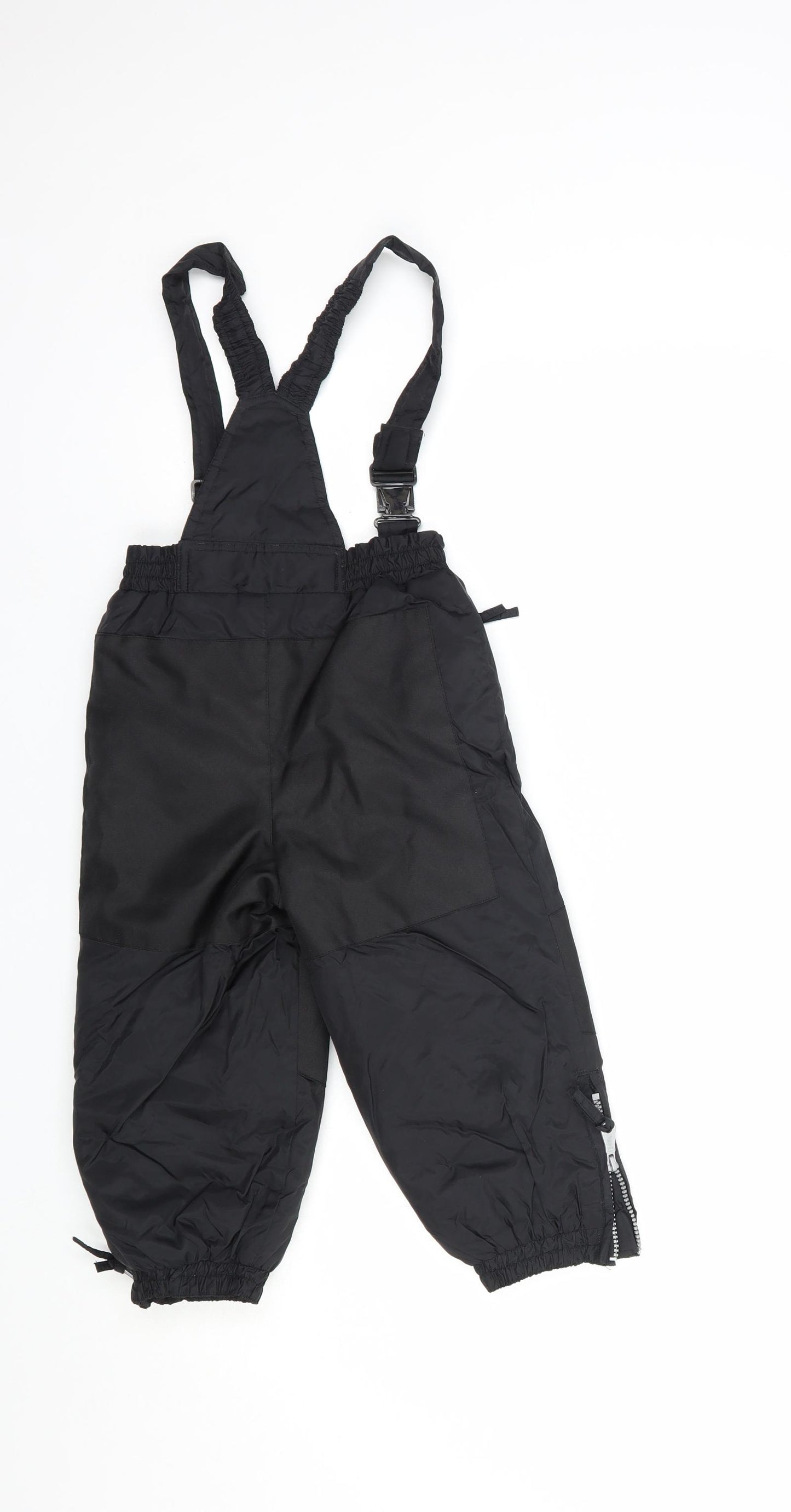Rodeo Boys Black  Nylon Snow Pants Trousers Size 2-3 Years  Regular Snap
