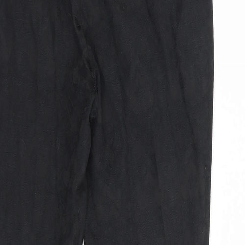 New Look Womens Black Floral Cotton Dress Pants Trousers Size 10 L25 in Regular Hook & Loop