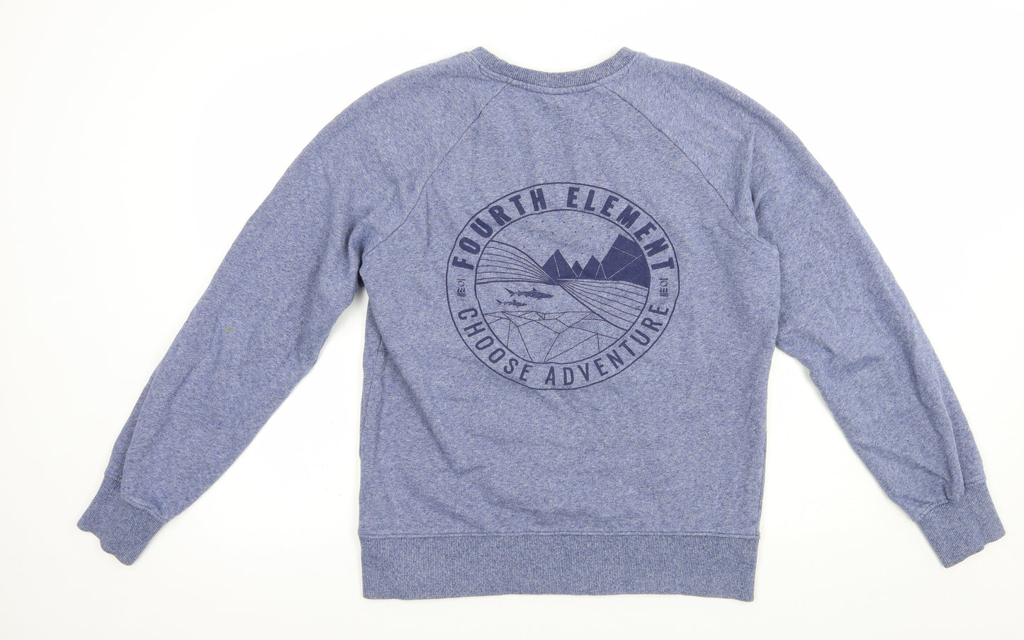 Earth Positive Mens Blue  Cotton Pullover Sweatshirt Size M