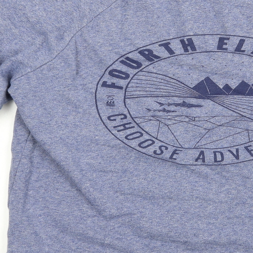 Earth Positive Mens Blue  Cotton Pullover Sweatshirt Size M