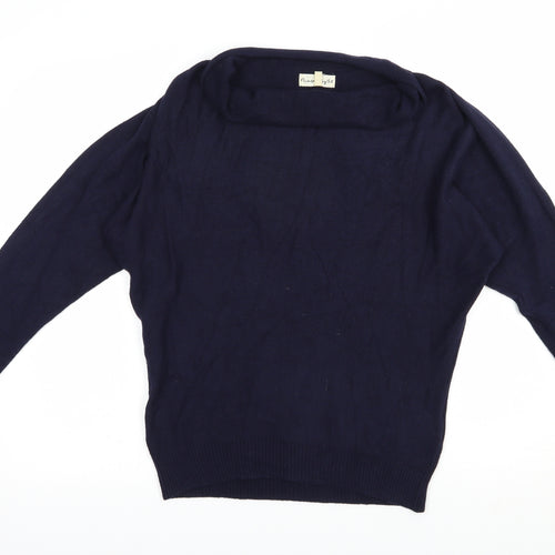 Phase Eight Womens Blue Roll Neck  Nylon Pullover Jumper Size XS
