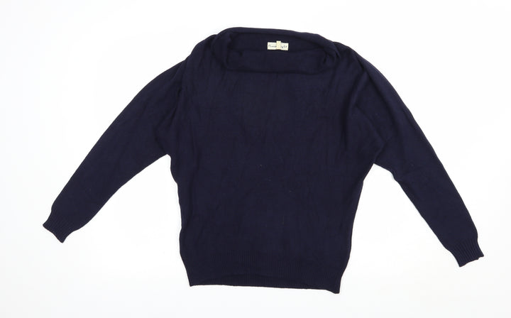 Phase Eight Womens Blue Roll Neck  Nylon Pullover Jumper Size XS
