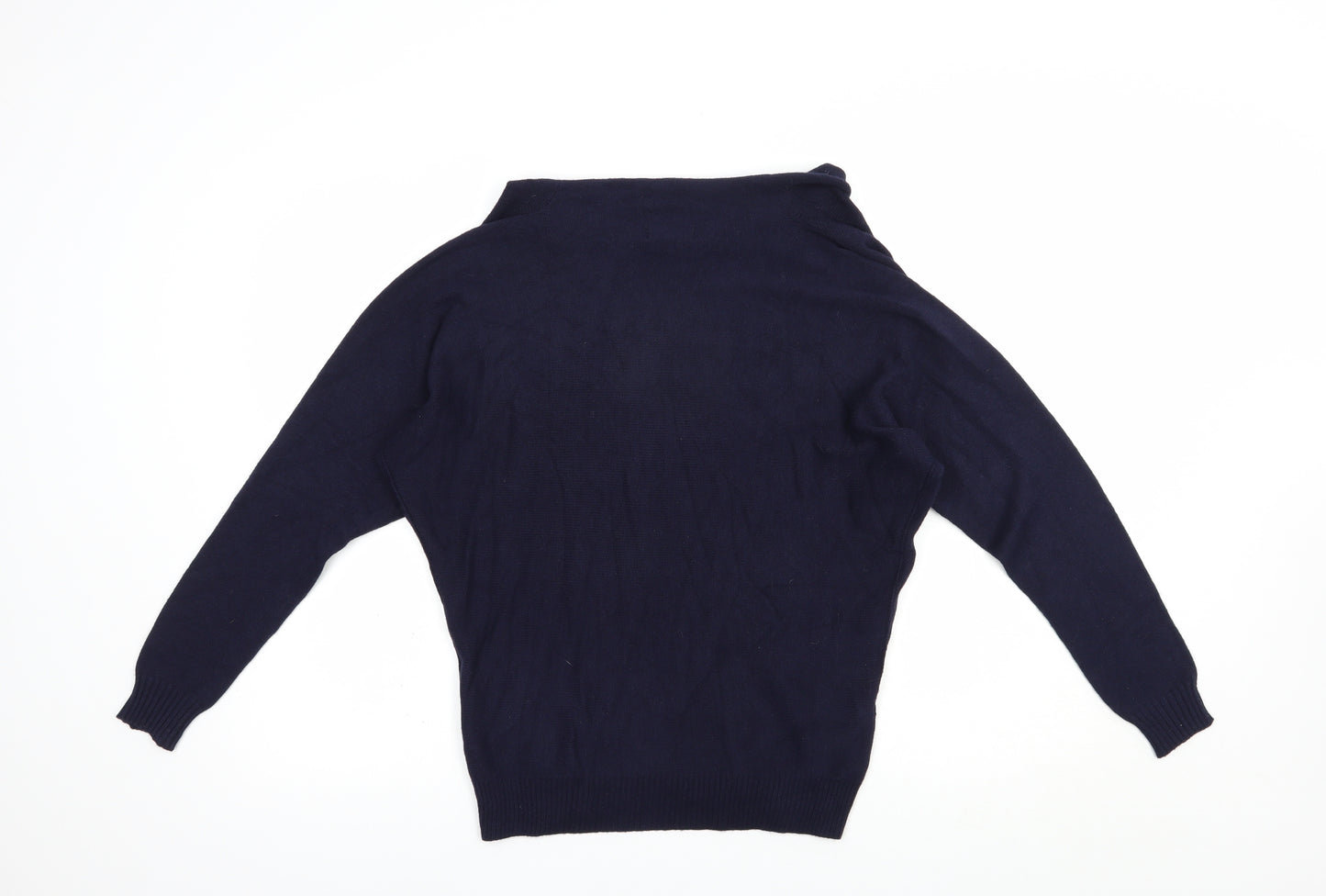 Phase Eight Womens Blue Roll Neck  Nylon Pullover Jumper Size XS
