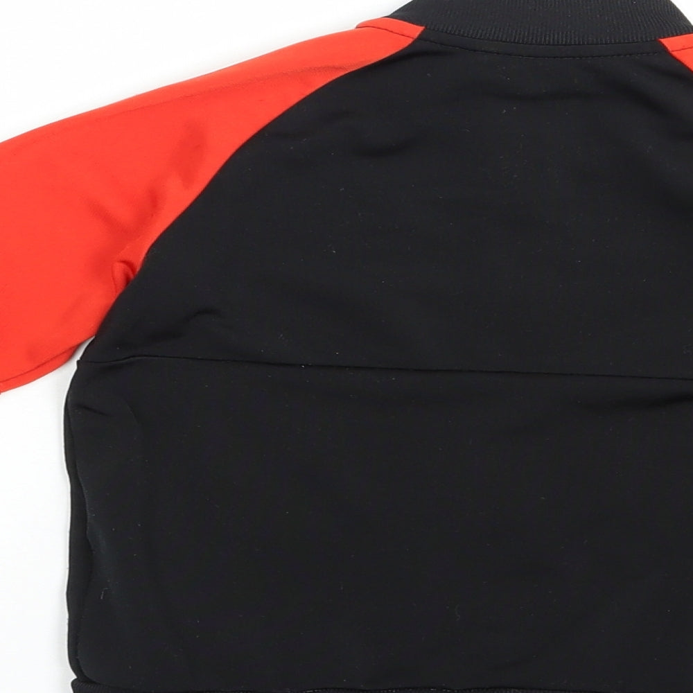 adidas Boys Black Colourblock Polyester Full Zip Sweatshirt Size 4-5 Years  Zip