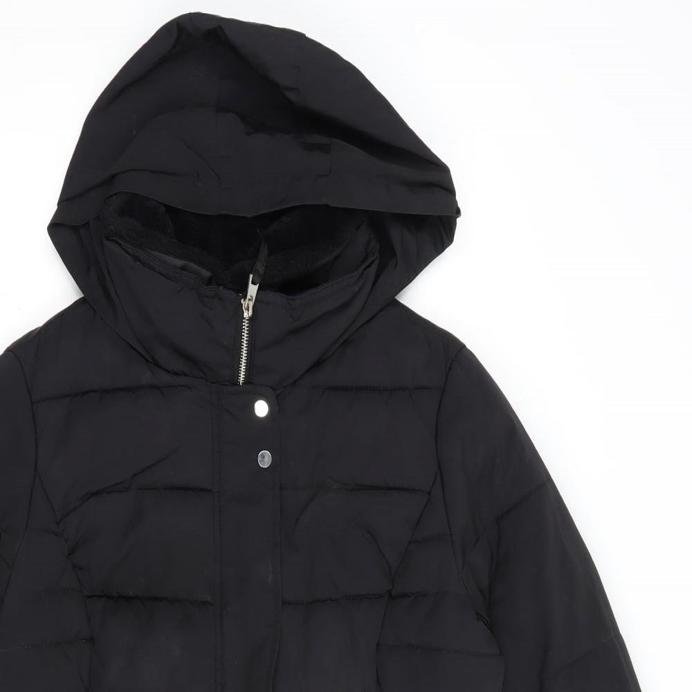 Papaya Womens Black   Puffer Jacket Jacket Size 10  Zip