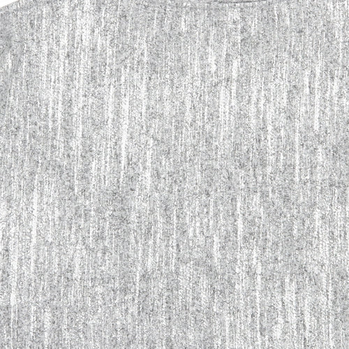 TU Womens Silver V-Neck  Polyacrylate Fibre Pullover Jumper Size 14