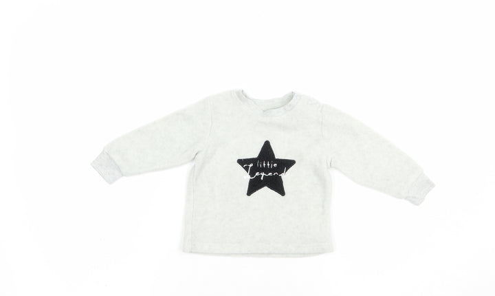 Pep & Co Baby Grey Polyester Pullover Jumper Size 3-6 Months Snap - Little Legend