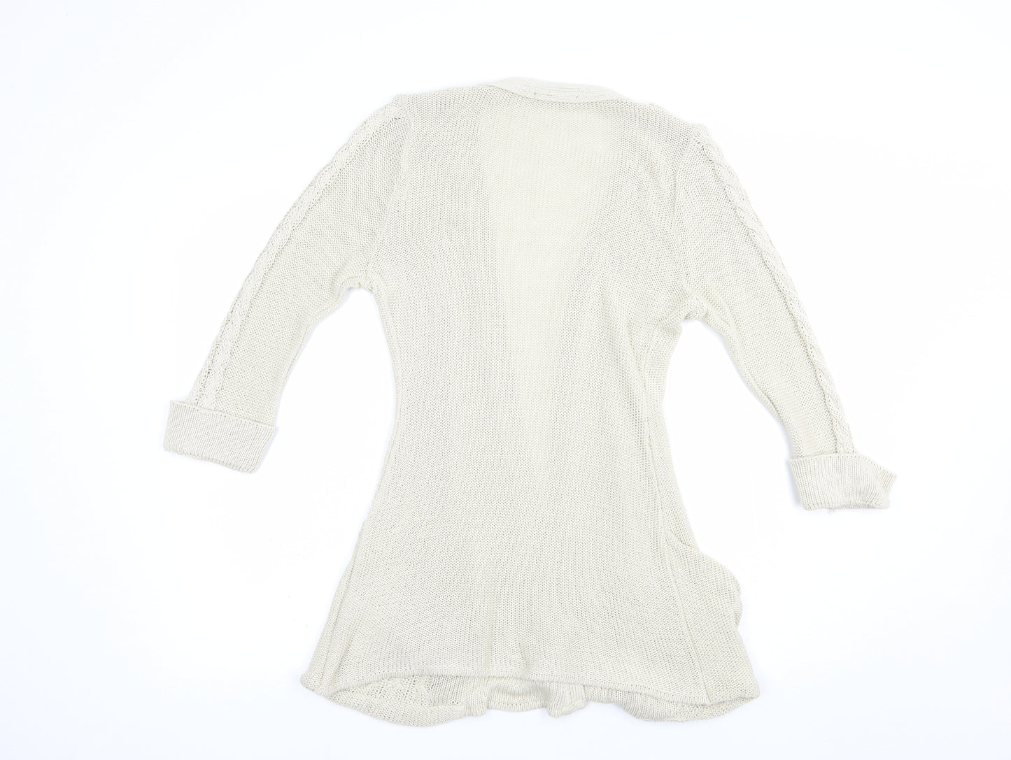 Jane Norman Womens Beige V-Neck  Acrylic Cardigan Jumper Size 12