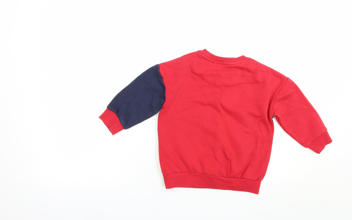 F&F Girls Red Colourblock Cotton Pullover Sweatshirt Size 2-3 Years  Pullover - Santa