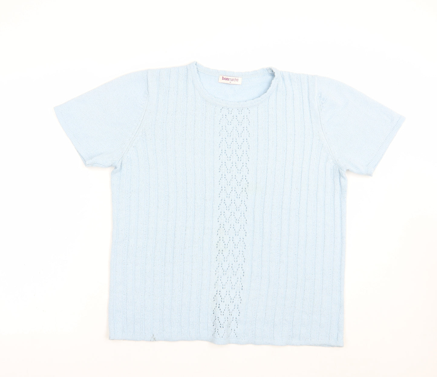 Bonmarché Womens Blue Crew Neck  Acrylic Pullover Jumper Size M