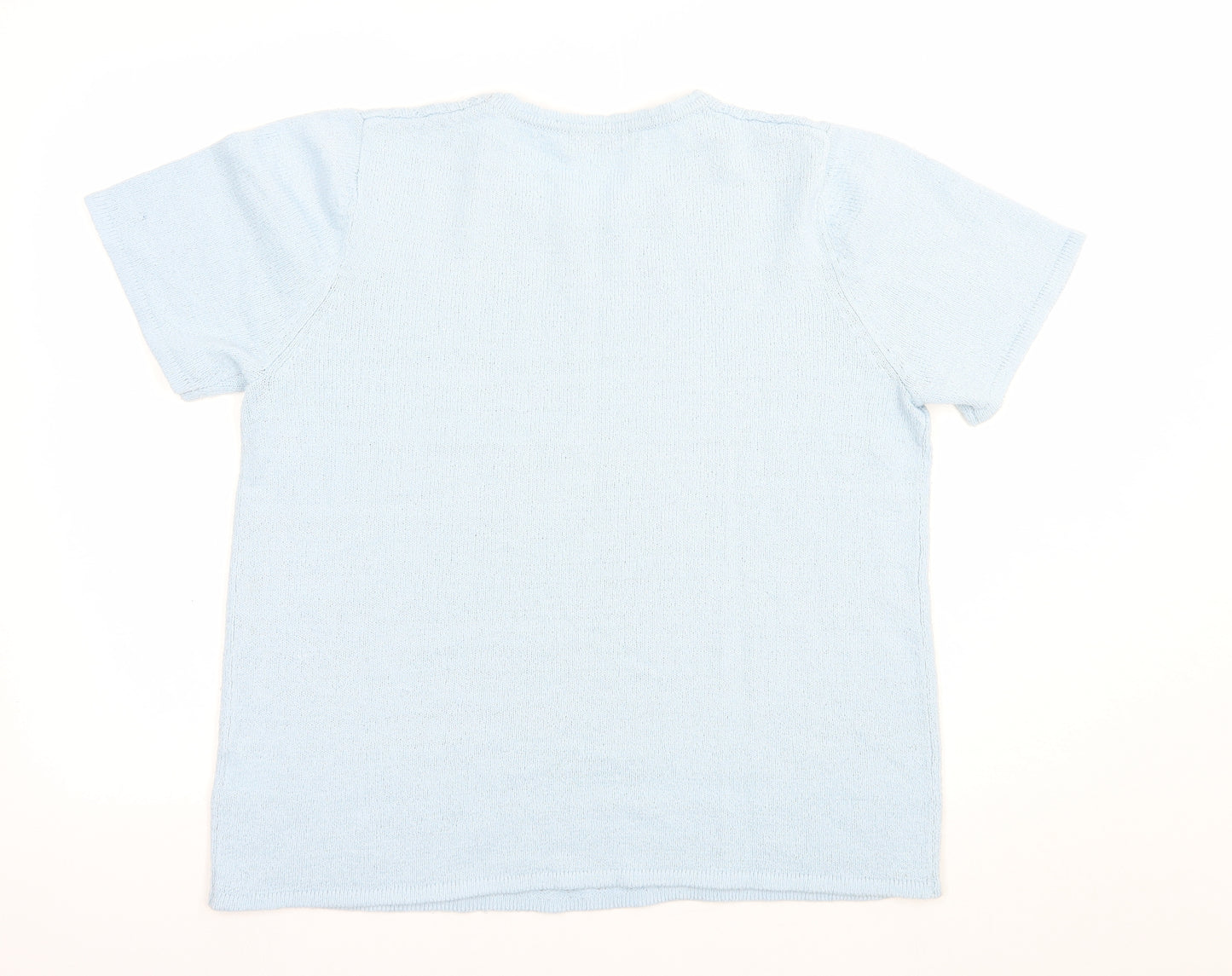 Bonmarché Womens Blue Crew Neck  Acrylic Pullover Jumper Size M