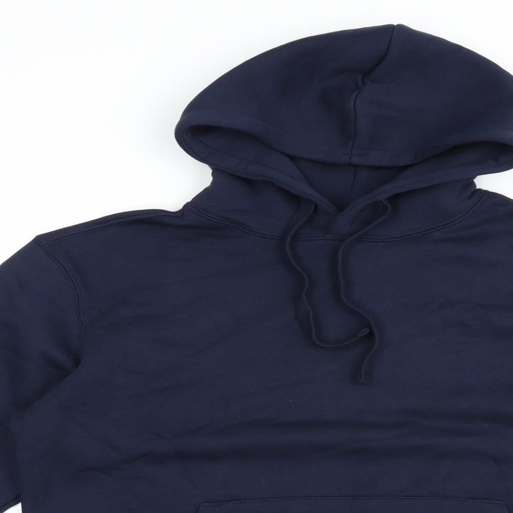 Russell Mens Blue  Cotton Pullover Hoodie Size S