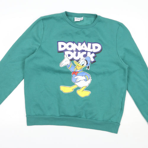 Primark Womens Green  Polyester Pullover Sweatshirt Size 14  Pullover - Donald Duck