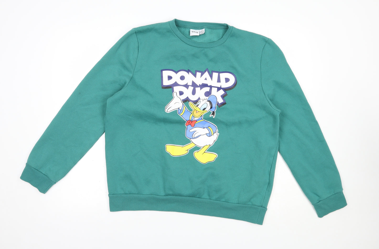 Primark Womens Green  Polyester Pullover Sweatshirt Size 14  Pullover - Donald Duck