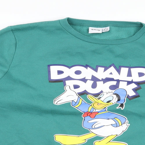 Primark Womens Green  Polyester Pullover Sweatshirt Size 14  Pullover - Donald Duck