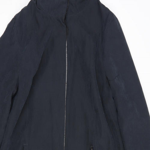 David Barry Womens Blue   Rain Coat Coat Size 12  Snap