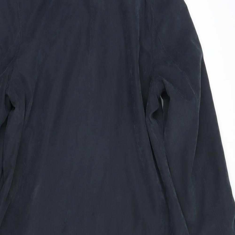 David Barry Womens Blue   Rain Coat Coat Size 12  Snap