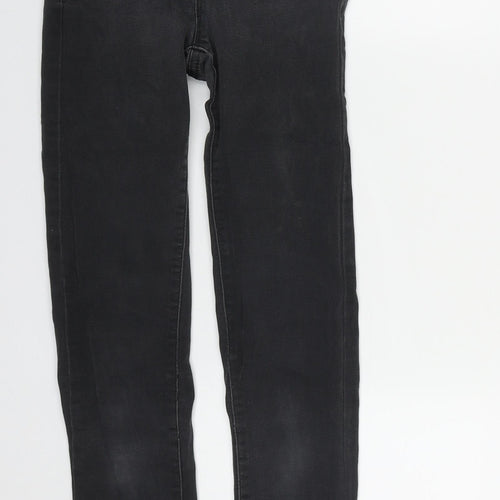 Denim & Co. Womens Black  Cotton Straight Jeans Size 6 L31 in Regular Zip