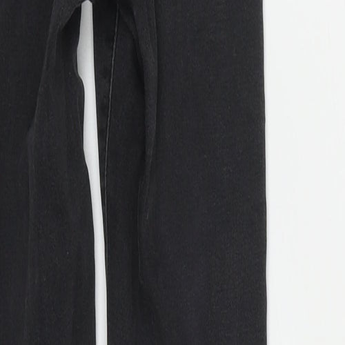 Denim & Co. Womens Black  Cotton Straight Jeans Size 6 L31 in Regular Zip