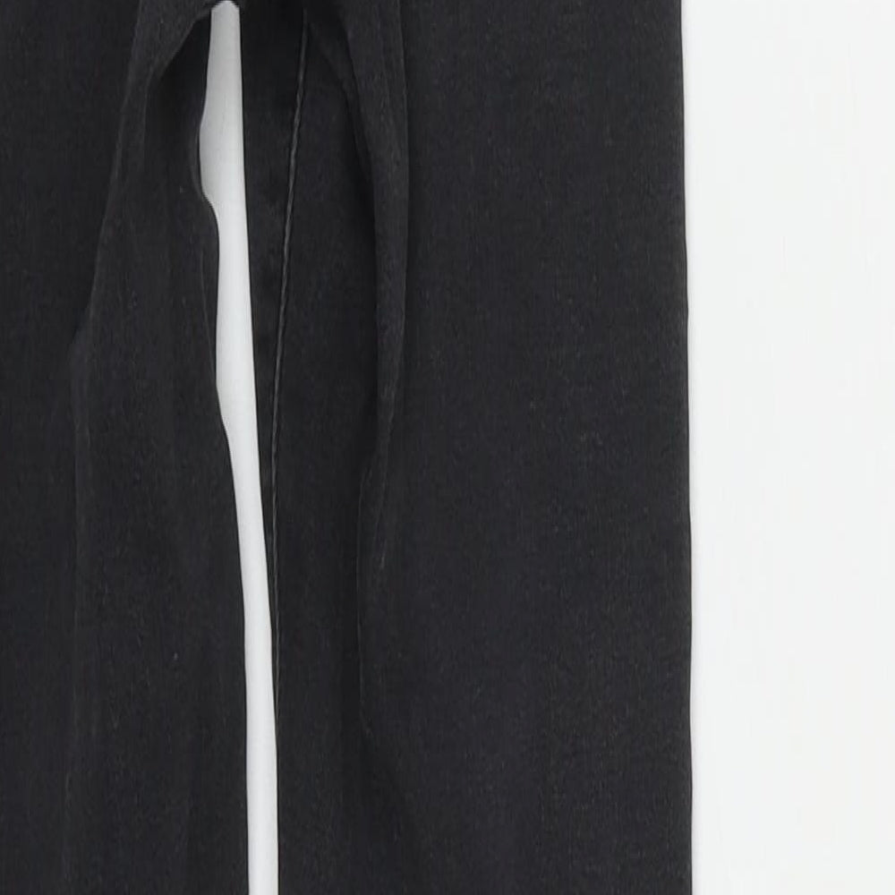 Denim & Co. Womens Black  Cotton Straight Jeans Size 6 L31 in Regular Zip