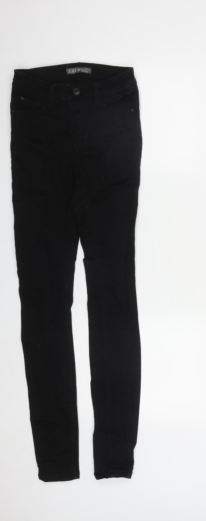 Denim & Co. Womens Black Cotton Straight Jeans Size 4 L29 in Regular Zip