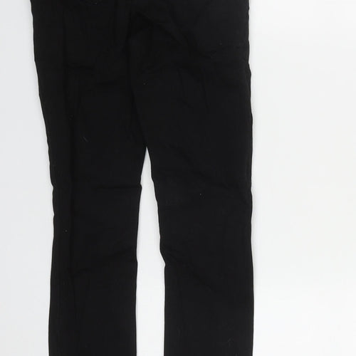 Denim & Co. Womens Black  Cotton Straight Jeans Size 4 L29 in Regular Zip