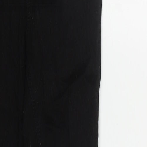 Denim & Co. Womens Black  Cotton Straight Jeans Size 4 L29 in Regular Zip