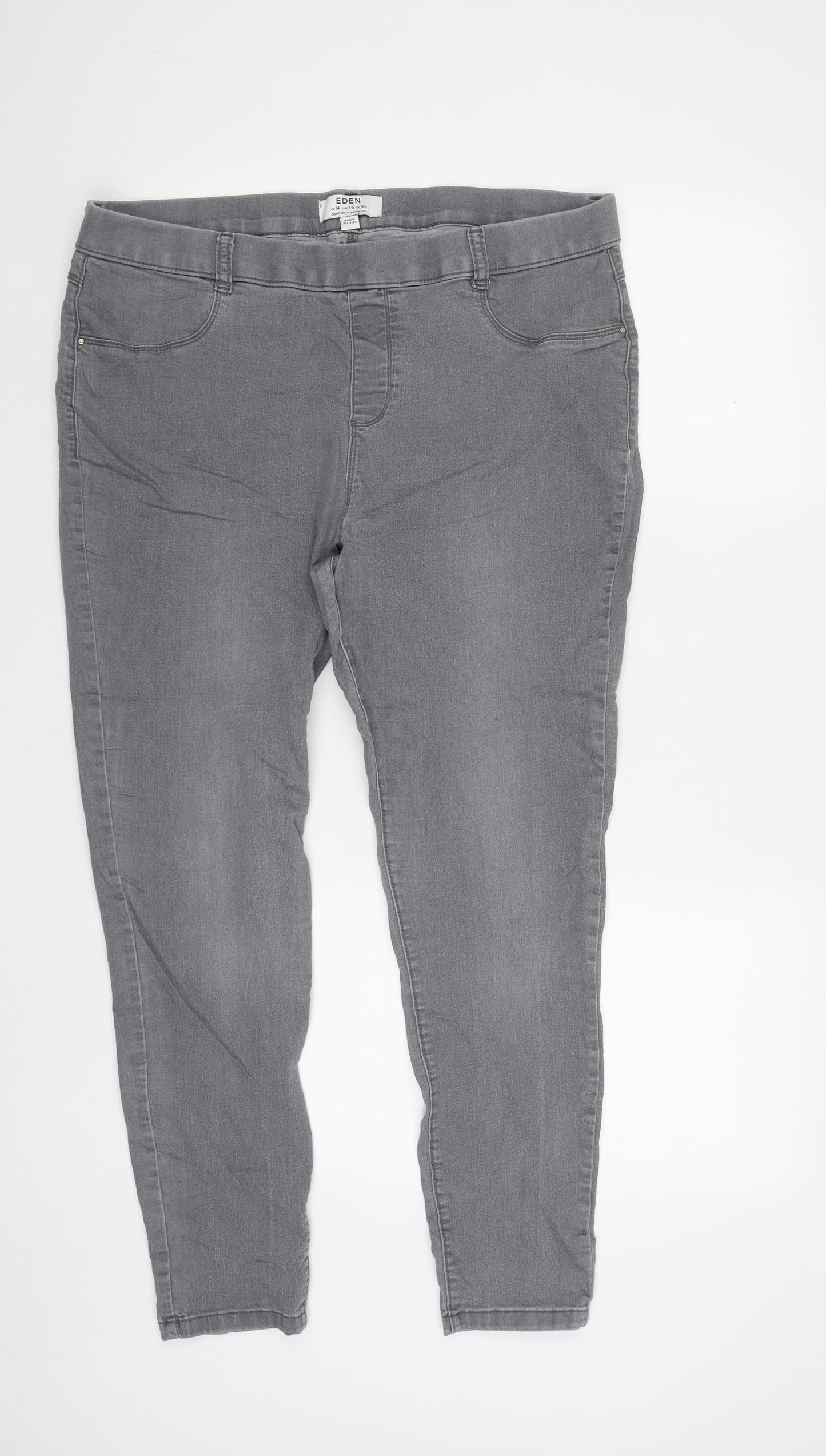 Dorothy Perkins Womens Grey  Cotton Jegging Jeans Size 18 L27 in Regular
