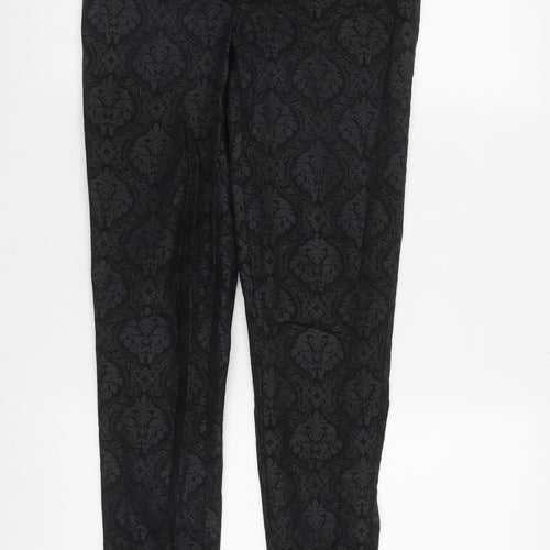 Dorothy Perkins Womens Beige Geometric Cotton Straight Jeans Size 8 L31 in Regular Zip