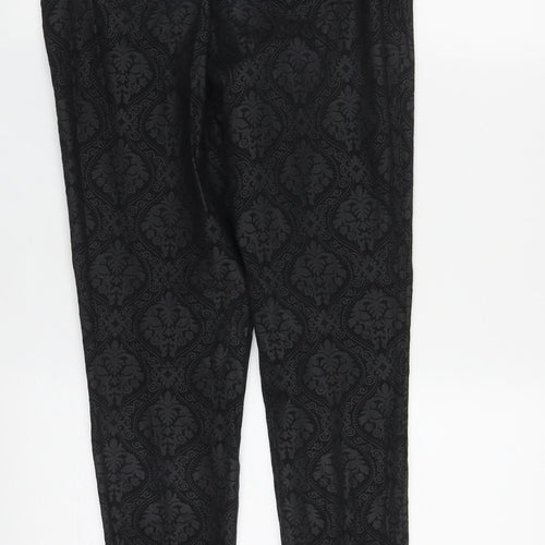 Dorothy Perkins Womens Beige Geometric Cotton Straight Jeans Size 8 L31 in Regular Zip