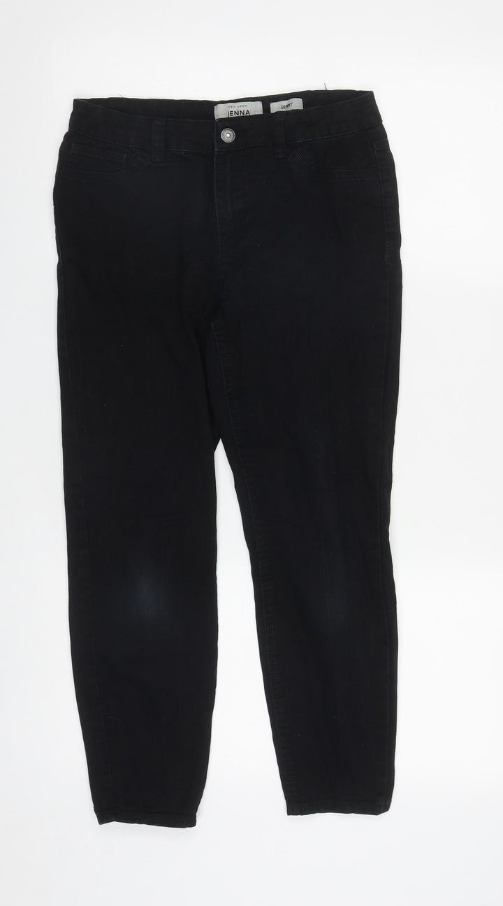 New Look Womens Black  Cotton Skinny Jeans Size 8 L24 in Regular Zip