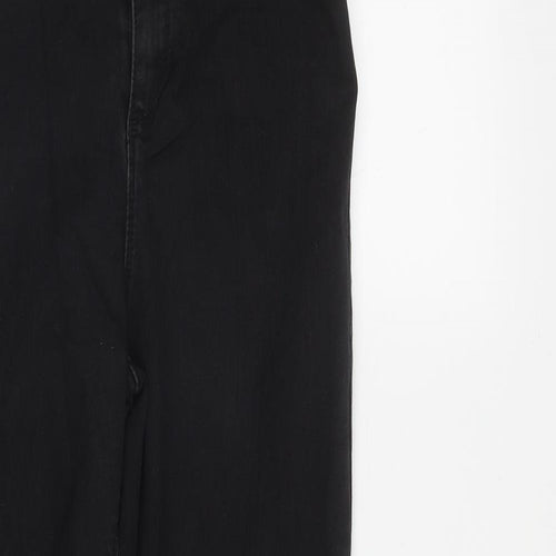 Missguided Womens Black  Cotton Straight Jeans Size 10 L27 in Regular Zip