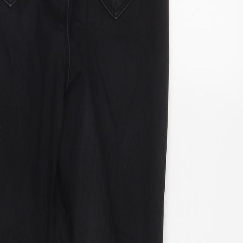 Missguided Womens Black  Cotton Straight Jeans Size 10 L27 in Regular Zip
