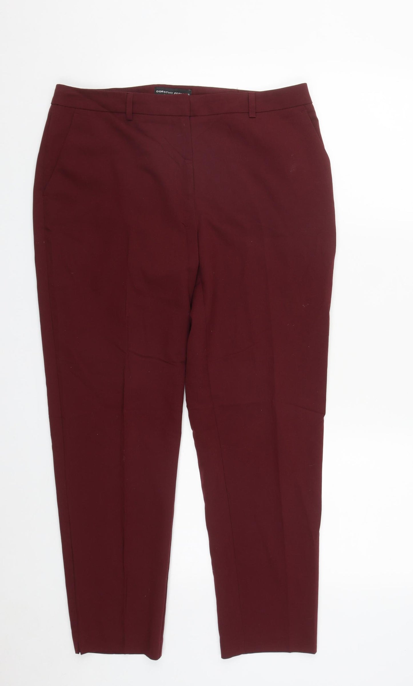 Dorothy Perkins Womens Red  Polyester Trousers  Size 12 L26 in Regular Zip