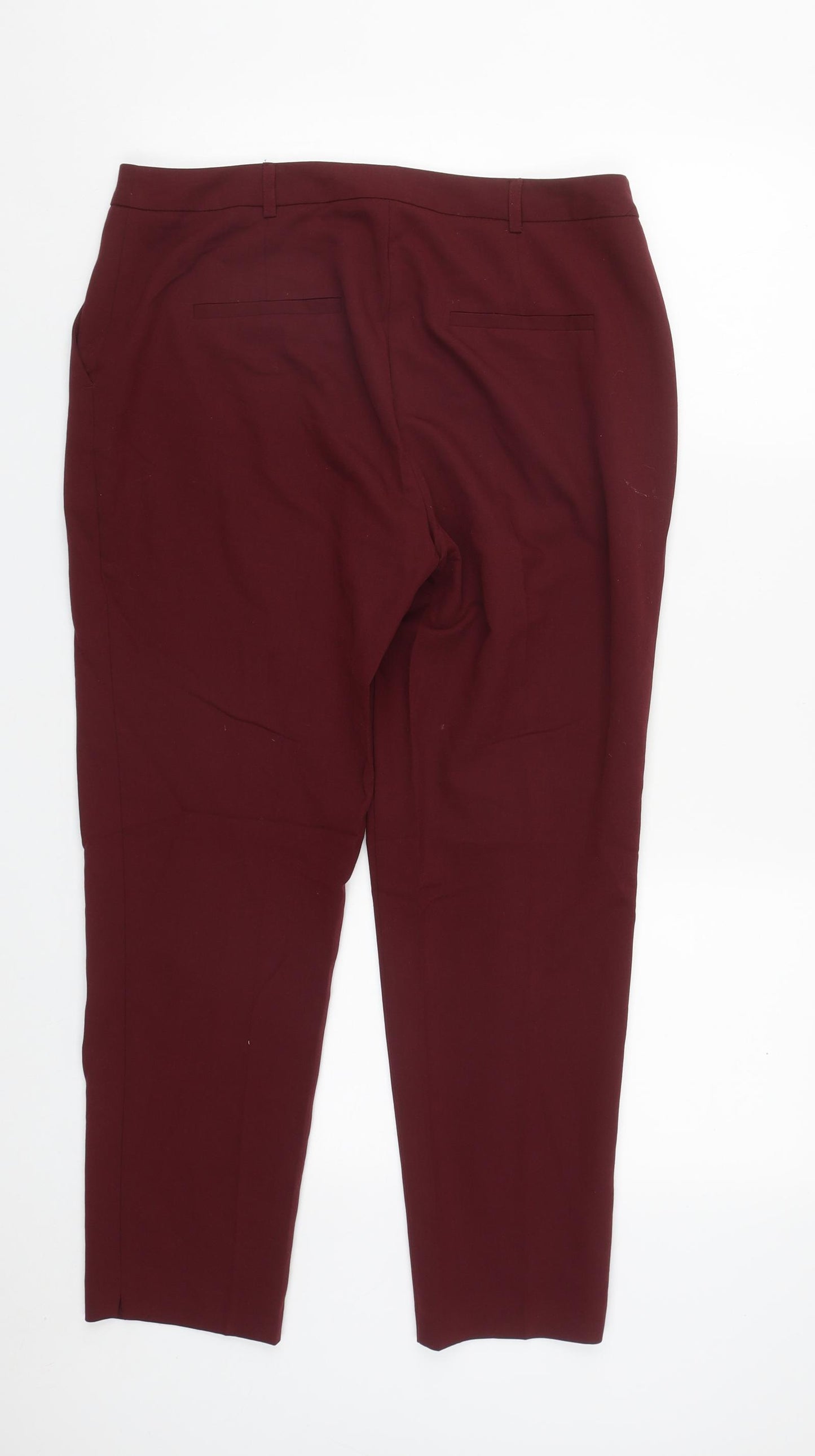 Dorothy Perkins Womens Red  Polyester Trousers  Size 12 L26 in Regular Zip