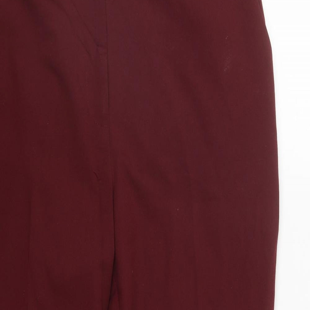 Dorothy Perkins Womens Red  Polyester Trousers  Size 12 L26 in Regular Zip