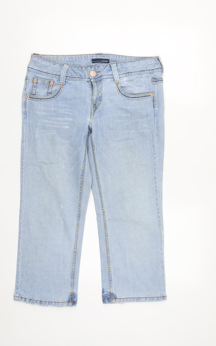 Refuse Womens Blue Cotton Cropped Jeans Size 32 in L23 in Regular Zip
