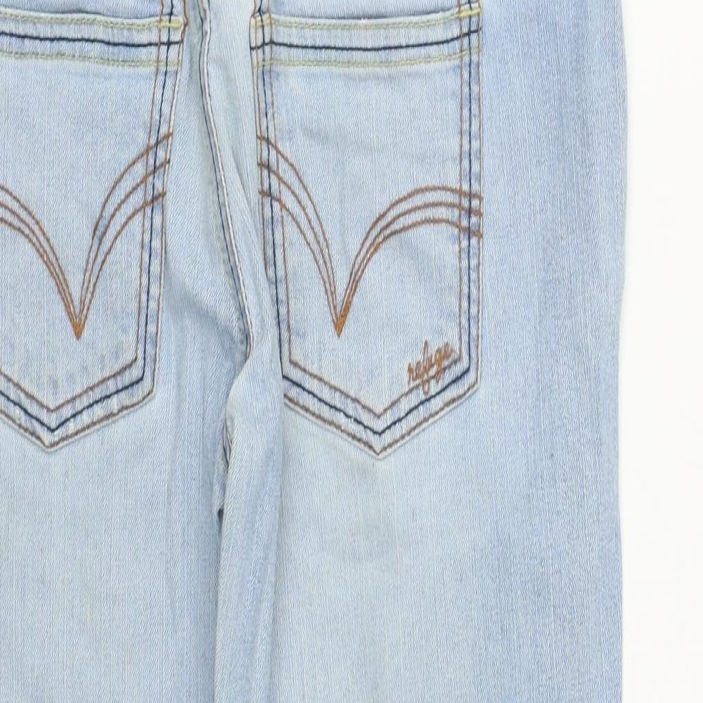 Refuse Womens Blue  Cotton Cropped Jeans Size 32 in L23 in Regular Zip