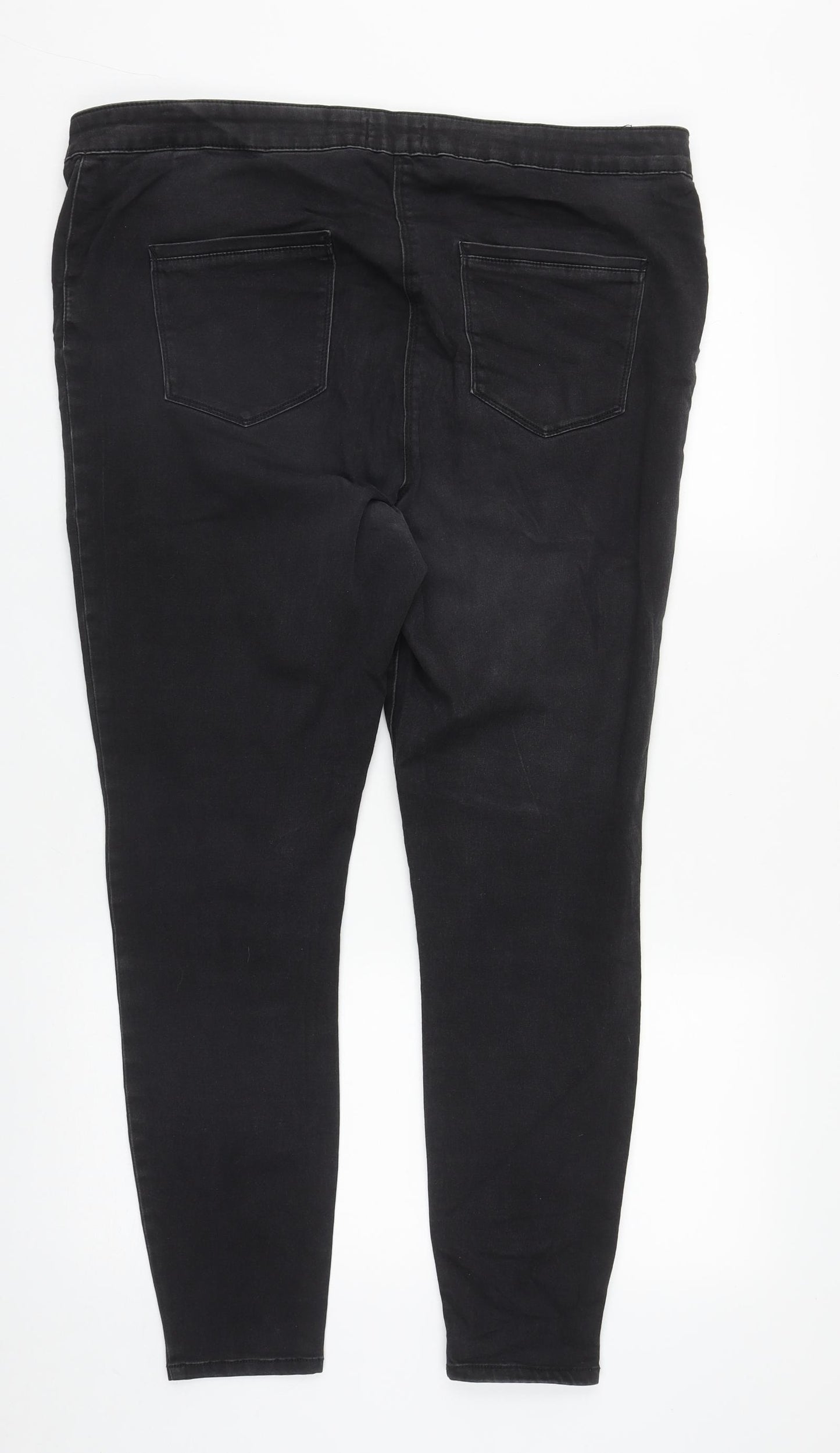 Matalan Womens Black  Cotton Straight Jeans Size 20 L29 in Regular Zip